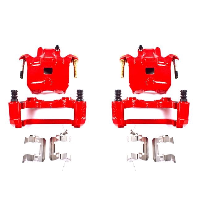 Power Stop Front Pair of Red Powder Coated Calipers S2690