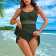 thumbnail image 1 of Traje de baño de una pieza para mujer, conjuntos de bikini para mujer, traje de baño de malla con retazos de color liso para mujer, 1 of 8