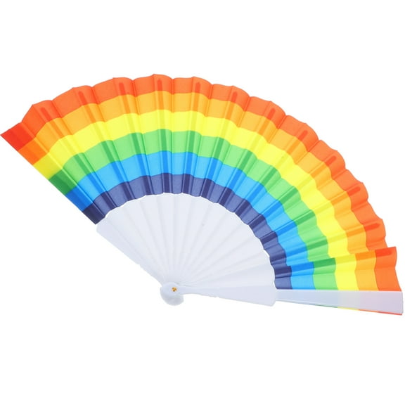 Rainbow Fan Large Pride Colorful Folding Portable Miss