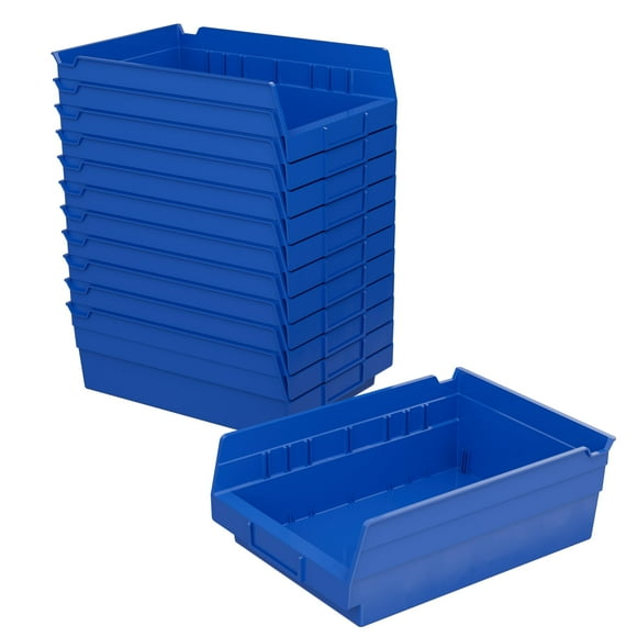 Akro-Mils 30150 Organisateurs et Bacs de Rangement en Plastique pour Réfrigérateur, Cuisine, Armoire Ou Garde-Manger, 12 Pouces x 8 Pouces x 4 Pouces, Bleu, Lot de 12