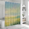 thumbnail image 6 of Teal Blue Field Bathroom Shower Curtains with 12 Hooks Polyester Waterproof Shower Curtain for Stalls and Bathtubs Abstract Art Oil Painting Gradient Decorative Bathroom Privacy Curtain 48x72 Inches, 6 of 9