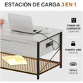 thumbnail image 3 of Mesa de Centro para Sala con Estante de Almacenamiento, Enchufe, Mesa Centro Elevable Compartimentos Ocultos y Parte Superior, Oficina, Blanco Rústico y Negro, 3 of 4