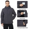 thumbnail image 4 of NEIKU Men's Winter Coat Hooded Work Jacket, Warm Quilted Cotton Lined Outdoor Heavy Duty Outerwear Coat Gray XL, 4 of 9