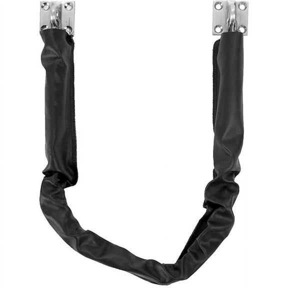 Don-Jo HDCC-3012 Steel Heavy Duty Crash Chain with Gray Vinyl Cover, Satin Chrome Plated, 30-1/2" Length Pack of 1