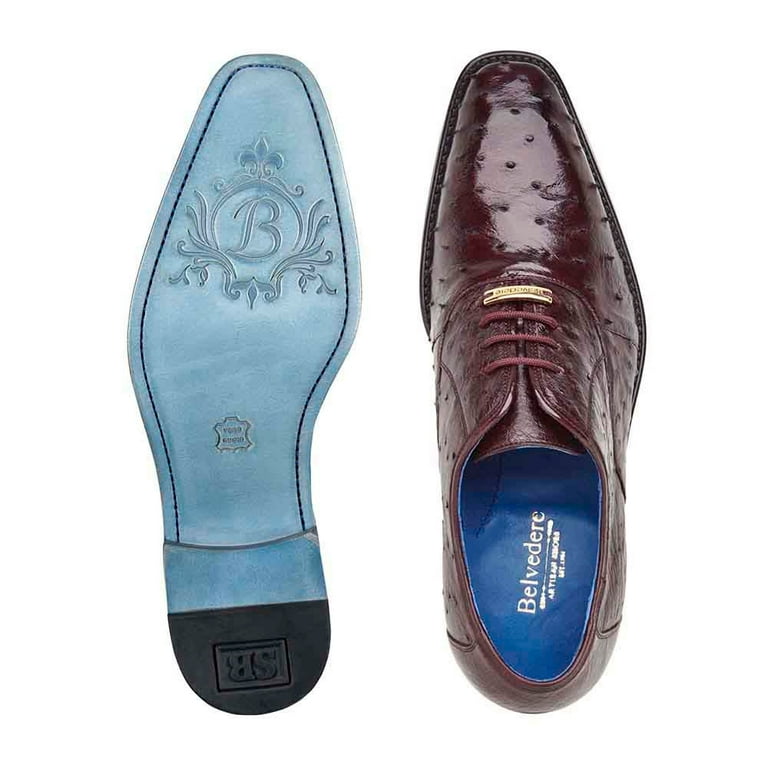 Belvedere dress shoes Blue Brown and Black Siena Genuine Ostrich Leg Leather Black Men main image 2