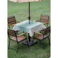thumbnail image 5 of Turquoise Grey Ombre Outdoor Tablecloth with Umbrella Hole, Modern Abstract Art Gradient Spillproof Waterproof Outdoor Table Cover, Patio Tablecloths for Party/Garden/Picnic, Square 54"x54", 5 of 9