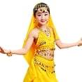 thumbnail image 6 of Wxolcjlv Girls Ethnic Outfits Kids Belly Dance Sequins Camisole Skirts 4Pc Set, Sizes 2-13, 6 of 6