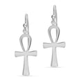 thumbnail image 6 of LeCalla 925 Sterling Silver Vintage Cross Medium Drop Dangle Earrings Celtic Egyptian Ankh Cross Dangle Hook Earrings for Women 35MM, 6 of 8