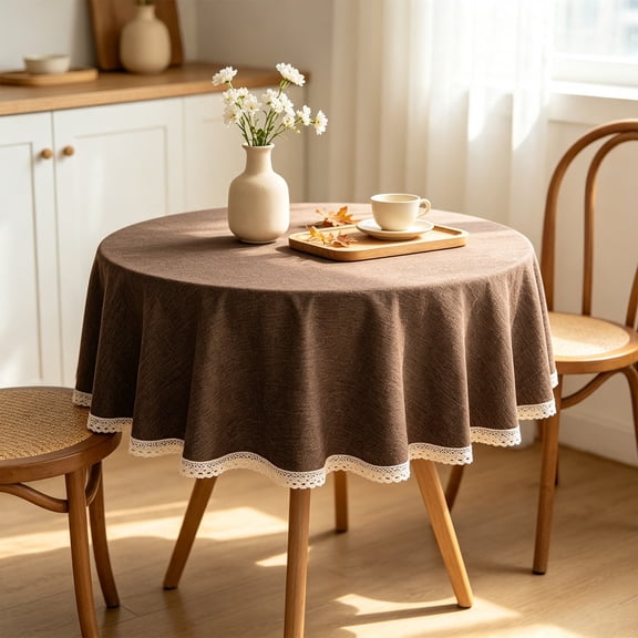 Tassel Tablecloth, Waterproof Dining Cover, Oil Proof Rectangular Mat, Elegant Embroidered Design and Stain Resistant Surface for Coffee Tables, Dining Tables, and Party Banquets