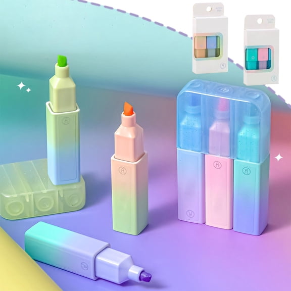 Tarmeek 3-Pack Glitter Scented Highlighters, Shimmery Marker Pens for Journaling DIY Art Gift