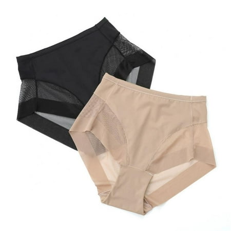 

Xmarks Plus Size High Waist Firm Tummy Control Panties - Seamless See-Through Intimate Breather Comfortable Soft Underpants Panties S-3XL(3-Packs)