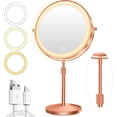thumbnail image 1 of Makeup Mirror with Lights x/x mAh Rechargeable Magnifying Mirror with Light Rotate Bathroom Mirror with Lights Color LEDs Stepless Dimmable, 1 of 6