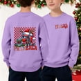 thumbnail image 2 of Atogsazn Toddler Boys Christmas Sweatshirt Kids Girls Cute Printed Long Sleeve Pullover Sweatshirt Fall Winter Tops Clothes 05-Purple 7-8 Years Fashion, 2 of 7