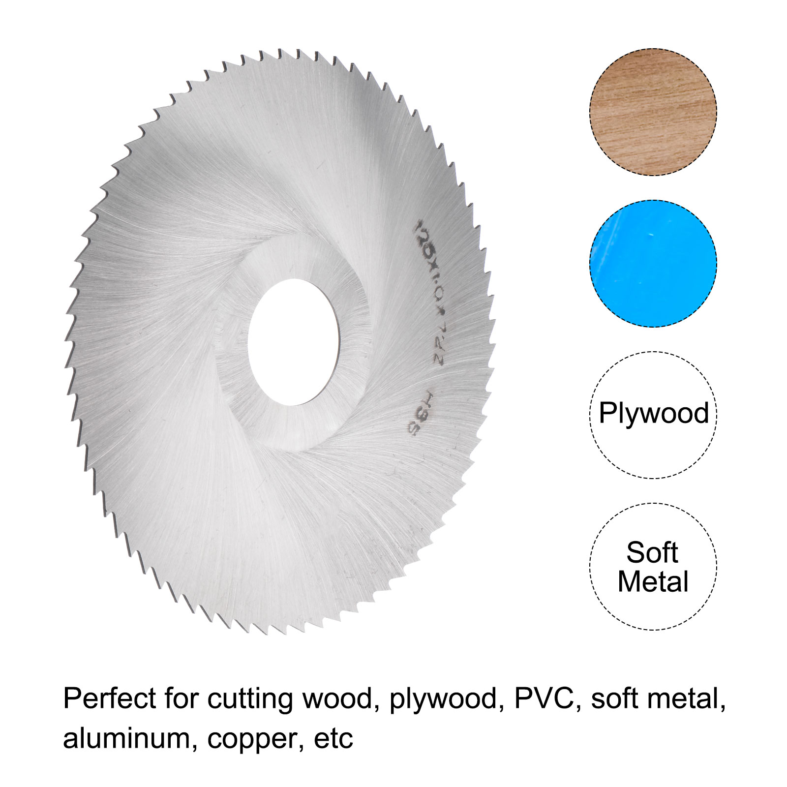 Lame De Scie Circulaire 100 Mm – ép.1 Mm, 72 Dents, M35 Titane, Arbre 27 Mm, Uxcell