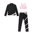 thumbnail image 4 of Haitryli Kids Girls Figure Skating Training Outfits Zip Up Skating Jacket Sports Bra with Leggings Set Pink 12, 4 of 5