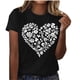 thumbnail image 4 of TaTaai Ladies' Valentine Heart Print Round Neck Short Sleeve Shirt, Valentine's Day Gift, Casual Festival Fashion Top Gift, 4 of 4