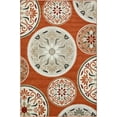 thumbnail image 1 of Unique Loom Modern Collection Carved Floral Transitional Indoor and Outdoor Flatweave Area Rug, 6 x 9 Feet, Terracotta/Beige, 1 of 2