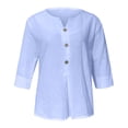 thumbnail image 5 of Women Linen Shirt Oversized Linen Shirts For Women Peasant Blouse Solid Color Work Blouses Gauze Shirts For Women Gauze Tunic Tops For Women Loose Fit Tee Shirt Women Light Blue S, 5 of 8