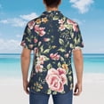 thumbnail image 4 of Balery Vintage Floral Camisas hawaianas de manga corta para hombre, camisas playeras de corte holgado, camisas de vacaciones con botones,Medium, 4 of 7