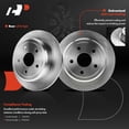 thumbnail image 4 of A-Premium 12.44 inch Rear Solid Disc Brake Rotors + Ceramic Brake Pads Kit Compatible with Select Jeep Models - Wrangler 2007-2017 Wrangler JK 2018-2018 6-PC Set, 4 of 8