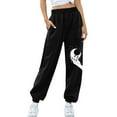 thumbnail image 4 of Tejiojio Women Solid Print Sweatpants High Waist Workout Wide Leg Pants Pocket Trousers Sporty Athletic Fit Jogger Pants, 4 of 7