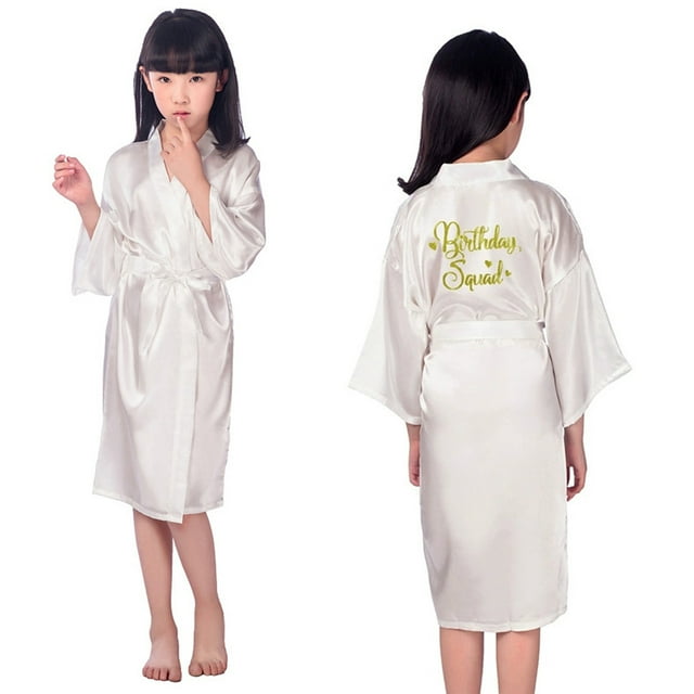Girls Sleepwear For Girls Party Robe with Gold Print Kimono Style Colorful Nightwear Ideal For Summer Celebrations