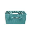 thumbnail image 4 of Simplify Resin Herringbone Storage Bin Tote in Blue, 4 of 7