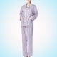 thumbnail image 4 of Pijama de algodón para mujer, cómodo, de manga larga, para pacientes encamados, hospitalizados y en casa (rayas rosas y blancas, talla M), 4 of 8