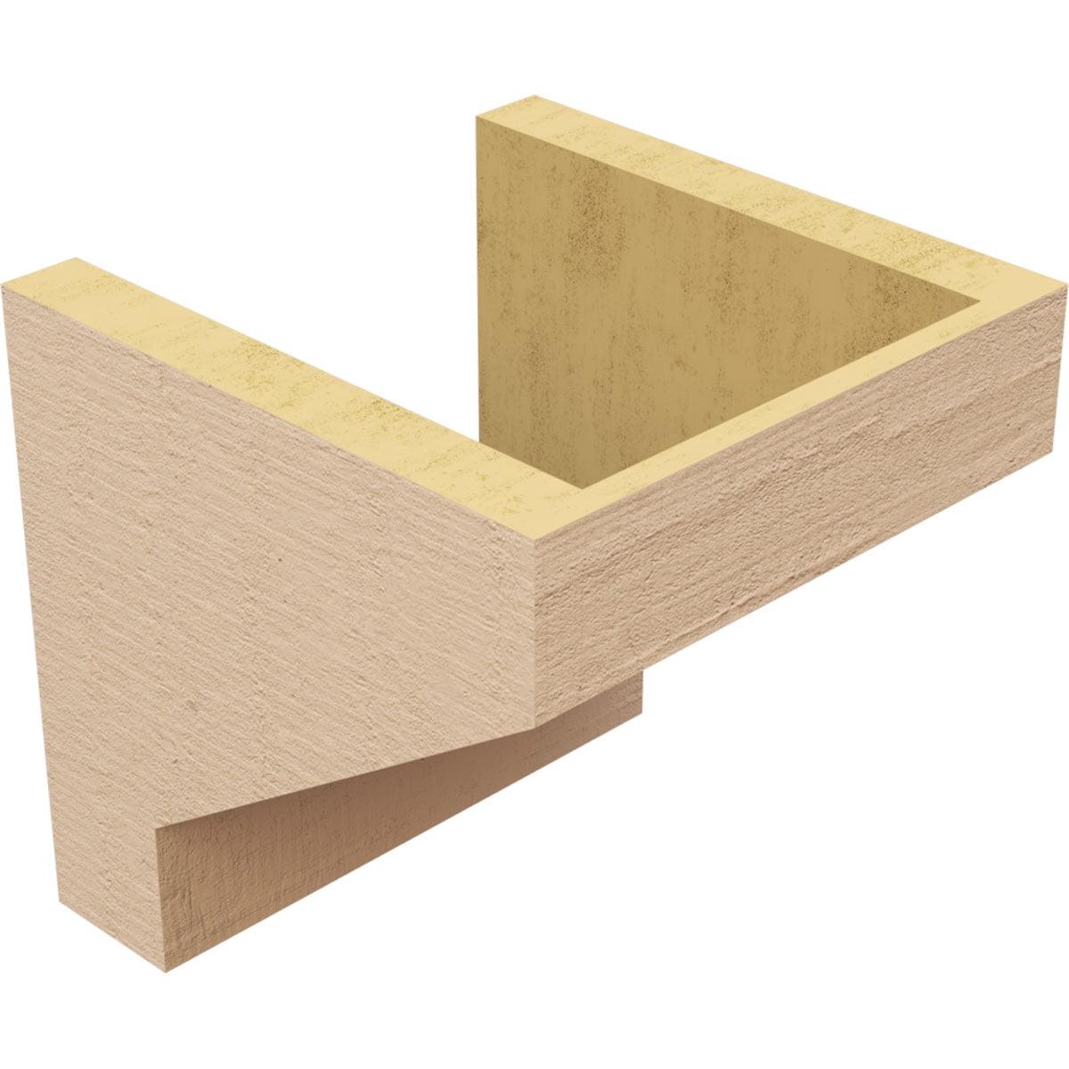 8"W x 8"D x 8"H Wide Clemmons Rough Cedar Woodgrain TimberThane Corbel, Primed Tan
