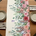 thumbnail image 5 of Table Runners 72 Inches Long Dress Scarves, Watercolor Roses Farmhouse Kitchen Table Runner, Coffee Tablerunners, Spring Flowers Leaves Butterflies Light Beige 14x72 Inch, 5 of 9