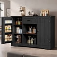 thumbnail image 6 of 45" Coffee Bar Cabinet, Buffet Sideboard with Shelves & Countertop, Storage for Kitchen & Living Room, Black, 6 of 6