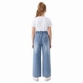 thumbnail image 7 of FEDPOP Baggy Jeans for Girls Wide Leg Ripped High Elastic Waisted Denim Pants Cute Summer Trousers Y2K Streetwear 7-14Y, 7 of 7