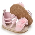 thumbnail image 4 of Zwiiyzr 2024 Baby Girls Sandals Infant Toddler Shoes Open Toe Ankle Strap Summer Flower Shoes Walking Shoes Flat Soft Soled Sandals 6-12 Months Pink, 4 of 6