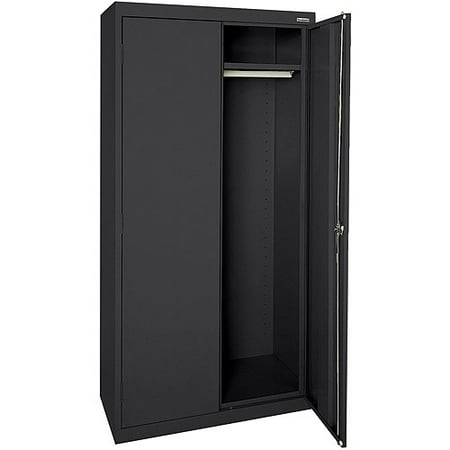 Elite Series Wardrobe Cabinet with Adjustable Shelf, 36"W x 18"D x 72"H, Black