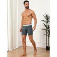 thumbnail image 4 of DARING DIVA Men's Stretch Waistband Boxer Brief Comfortable Solid Underwear 30 Dark Gray, 4 of 6