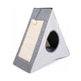 thumbnail image 1 of ruzhgo Pet Scratching Board Triangular Colorful Universal Hanging Ball Breathable Foldable Pets Bed Climbing Frame Toy Plaything Grey White Small Grey White Small, 1 of 6