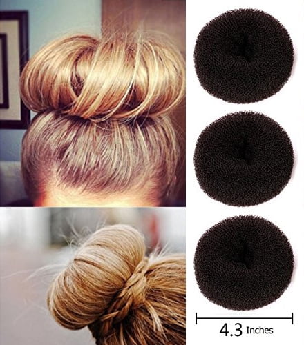 Brown Extra Large Size Hair Donut Bun Ring Styler Maker 3 Pcs