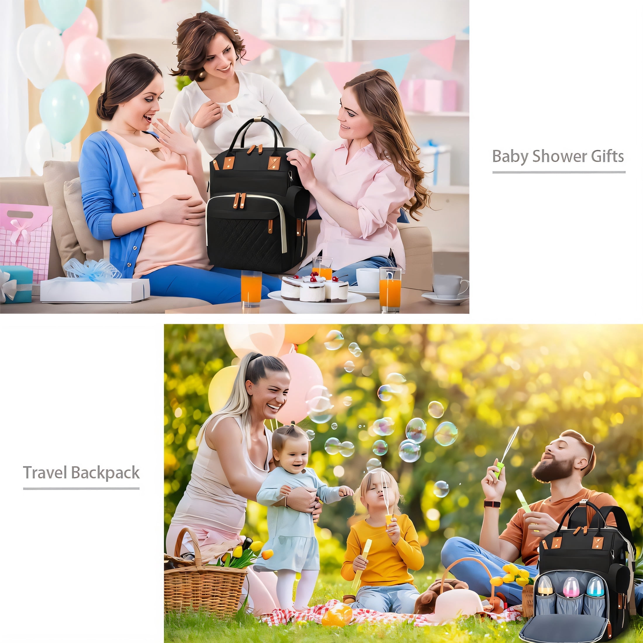GASTROPOD 2026 New Backpack Diaper Bag,Detachable Strap Baby Bag,Diaper Pockets Diaper Bag Tote for Baby Essentials, Outdoor Trips, Daily Use, Travel, Hands-Free Carrying