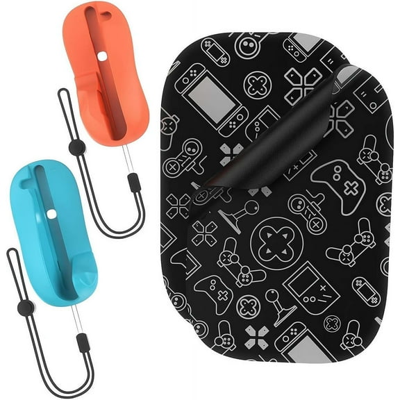 for Switch 2 2025 Mouse Grip Set with Mouse Pad – Ergonomic ABS Gaming Accessory with Magnetic Quick Connect – Left & Right Controller Stand for Switch 2 2025 (Blue Orange Set)