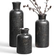 thumbnail image 3 of LE TAUCI Set of 3 Ceramic Vase , Black Decorative Vases for Home Decor, Rustic Modern Bottle Vase Set for Living Room, Bedroom, Dining Table, Shelf, Mantel & Entryway, 3 of 9