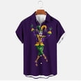 thumbnail image 4 of Mens Mardi Gras Shirt Mask Graphic Tee Button Down Short Sleeve Blouse Summer Hawaiian Shirts Carnival Festival Outfits Men, 4 of 6