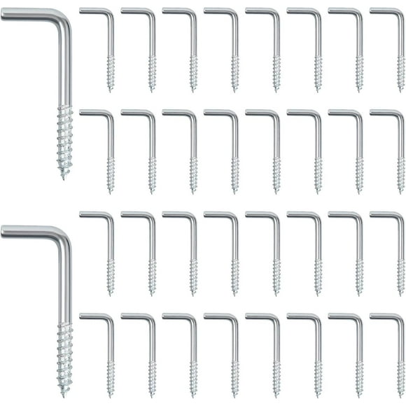 2.4x10x23mm,Pack of 100 L Hook Bolts L Shape Right Angle Screw Hook Screw Straight Slot Hook L Hook Galvanized Screw Wall Hook