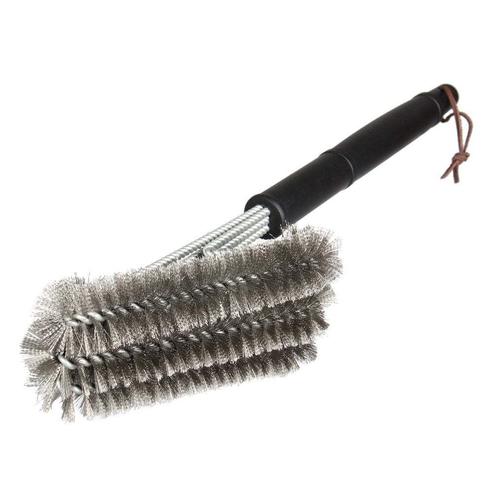 TANG Heavy Duty BBQ Grill Brush - 18" Stainless Steel Bristles & Scraper, Extra Long Comfort Grip Handle for Deep Cleaning Grill Grates, Rust Resistant Barbecue Cleaner Tool
