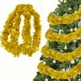 thumbnail image 5 of Neoyler Metallic Tinsel Garland Christmas Tree Decoration Sparkling Soft Touch for Coverage Hanging Ornament for Mantel Staircase Doorway Indoor Outdoor Gold 5.9x5.9in, 5 of 6