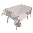thumbnail image 1 of Nvzi Mantel de papel de aluminio, 10 piezas, mantel rectangular de 53,93 x 72,04 pulgadas, mantel metálico, mantel impermeable para cumpleaños, bodas, fiestas (plateado), 1 of 5