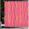 thumbnail image 3 of Ambesonne Orange and Pink Shower Curtain, Modern Curved Lines, 69"Wx70"L, Orange and Pink, 3 of 4