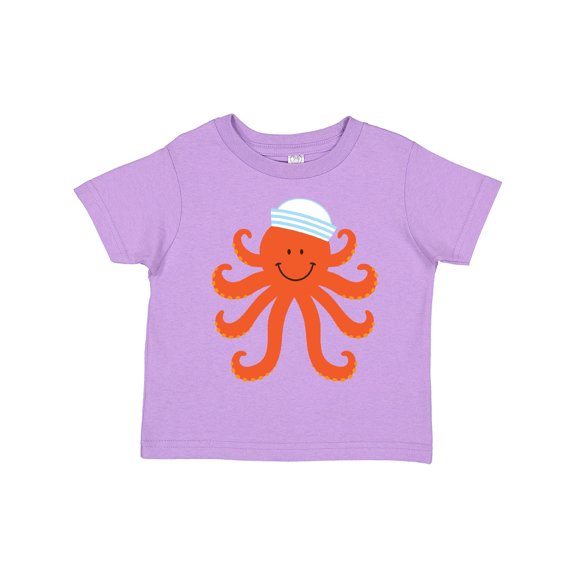 Inktastic Orange Octopus Cute Sea Creature Nautical Boys or Girls Toddler T-Shirt