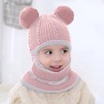 thumbnail image 2 of Diufon Toddler Kids Winter Hat Scarf Set Knitted Soft Hooded Scarves Unisex Baby Cute Windproof Warm Cap 2 in 1, 2 of 5