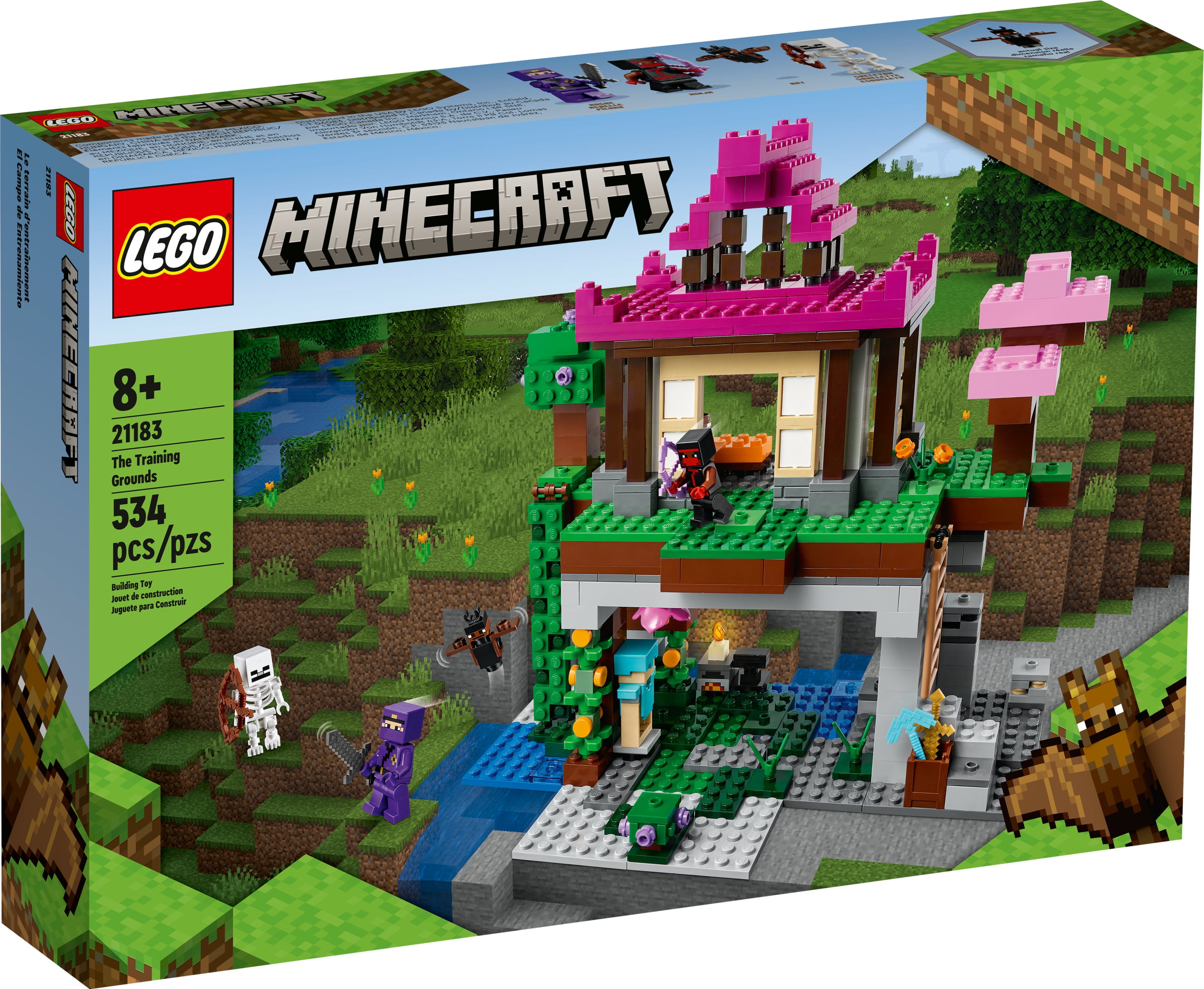 piedestal bille Bage LEGO Minecraft The Training Grounds House Building Set, 21183 Cave Toy,  Gifts for Kids, Boys and Girls with Skeleton, Ninja, Rogue and Bat Figures  - Walmart.com