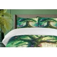 thumbnail image 3 of Ambesonne Nature Duvet Cover Set, Dreamy Life Tree Butterflies, Queen, Fern Green Pale Purple, 3 of 5